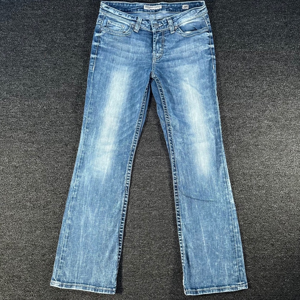 BKE Payton Bootcut Jeans Womens 28 Blue Good Medium Wash Contrast Stitch